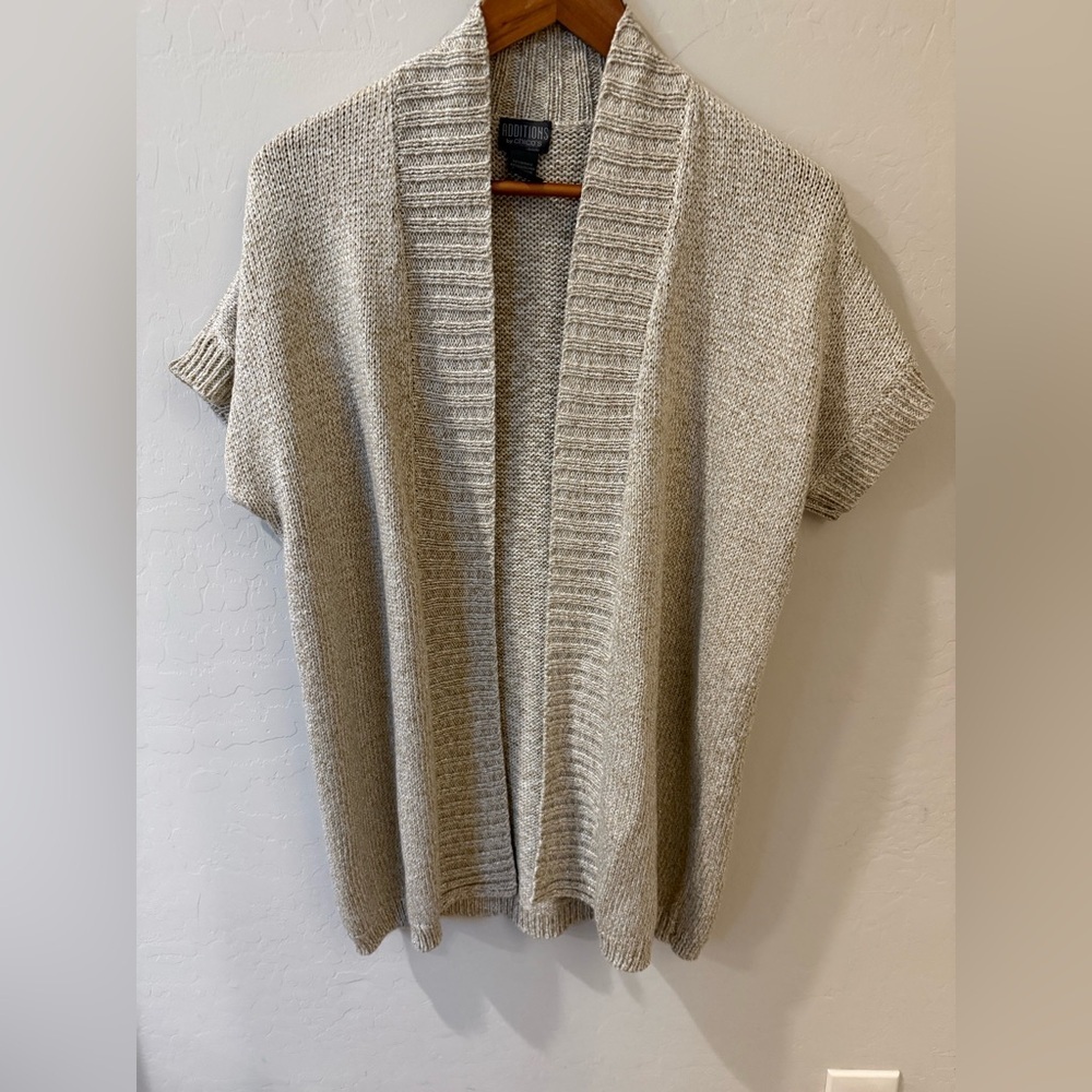 Chico's Cream Knit Open-Front Poncho Size 2 (Large)